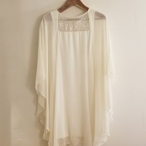 Halston Heritage drape dress in white